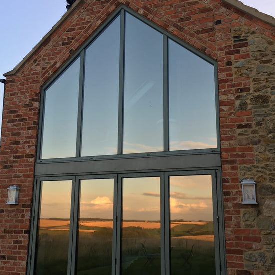 Window film on gable windows