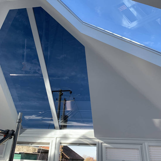 Ceiling with glass roof