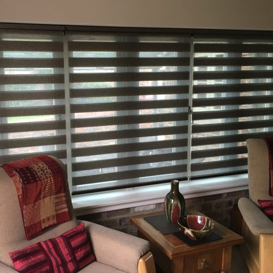 Sitting room window fitted with blinds