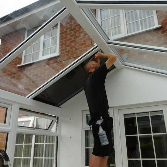 Fitting window treatment to glass ceiling
