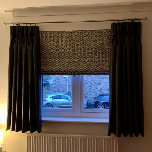 Blinds and curtain on window