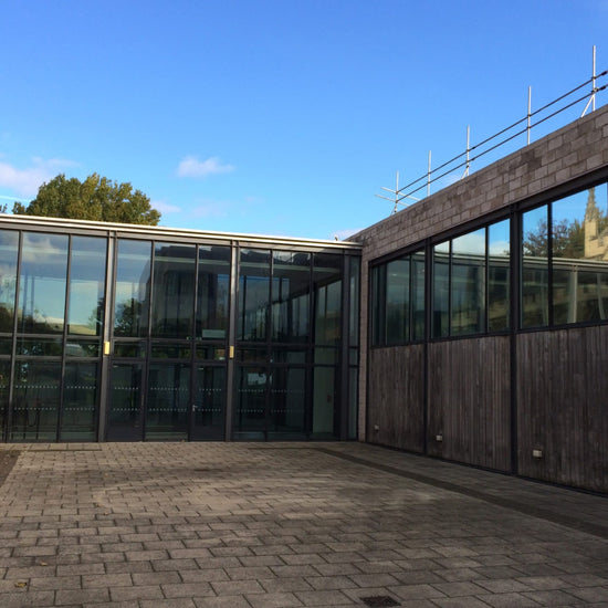 Modern building with large windows