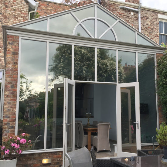 Large glass doorway and windows