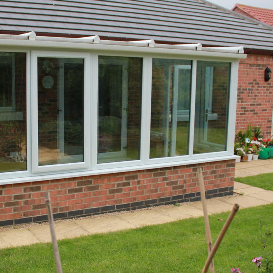 Extension with window film on windows