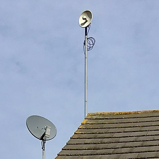 Satellite dish on roof